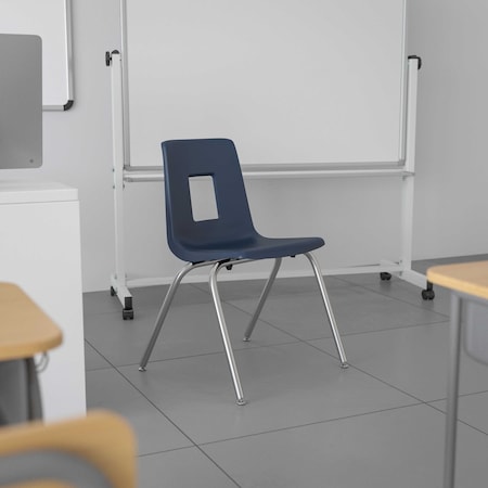 Flash Furniture Advantage Navy Student Stack School Chair, 16" ADV-SSC-16NAVY